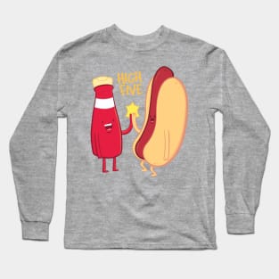 Ketchup & Hot Dog High Five Long Sleeve T-Shirt